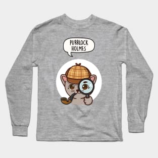 Purrlock Holmes Cat Long Sleeve T-Shirt